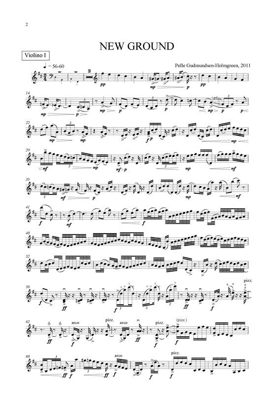 Pelle Gudmundsen-Holmgreen : New Ground, String Quartet N0. 10 (Score)