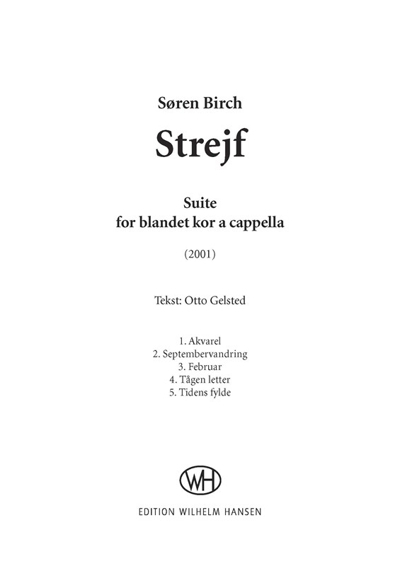 Søren Birch: Strejf (SATB)