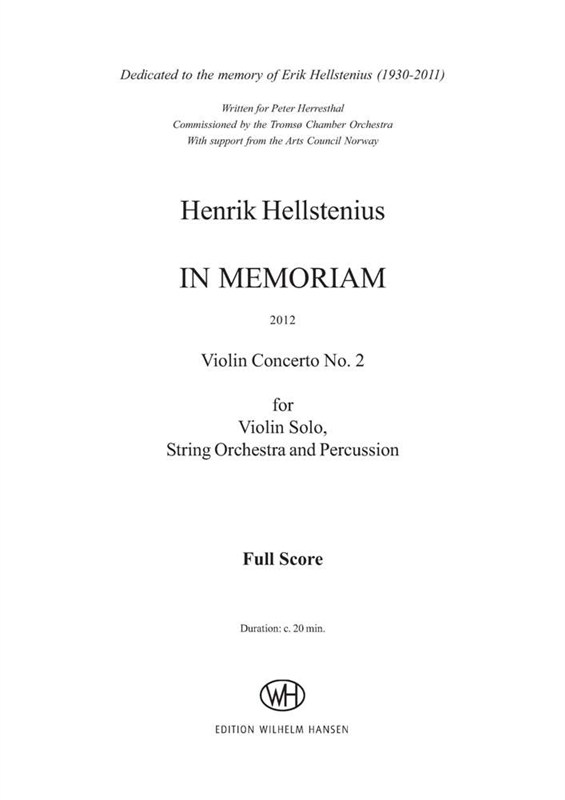 Henrik Hellstenius: In Memoriam, Violin Concerto No. 2 (Score)