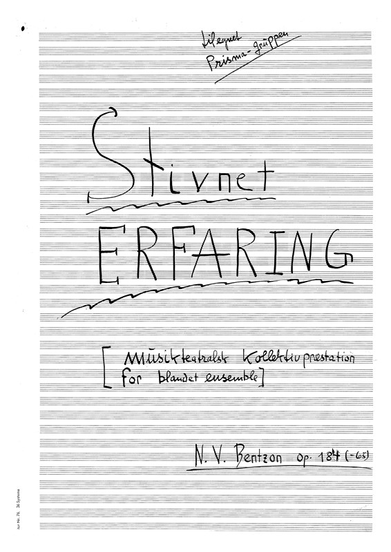 Niels Viggo Bentzon: Stivnet Erfaring, Op.184 (Player's score)