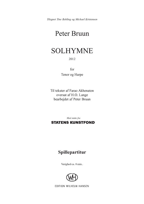 Peter Bruun: Solhymne (Player's score)