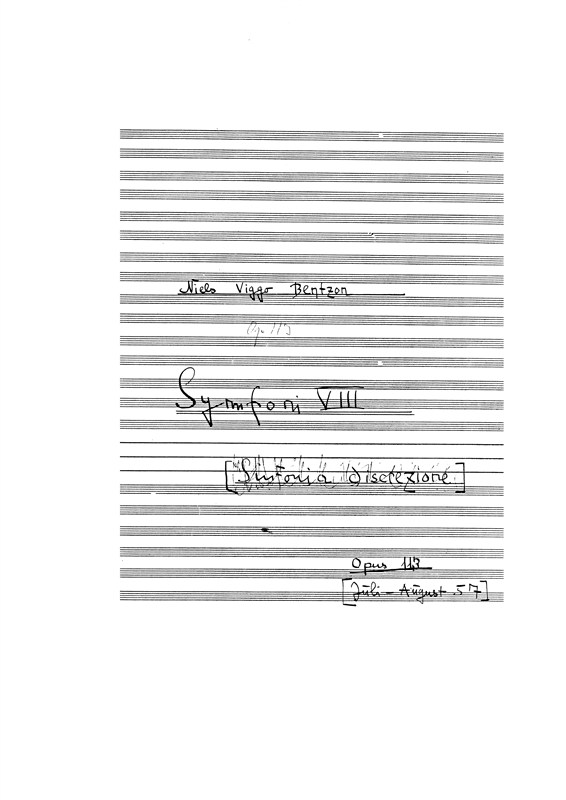 Niels Viggo Bentzon: Symphony No. 8, Opus 113 (Score)