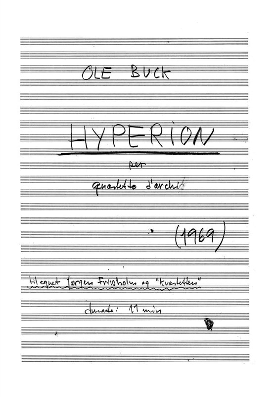 Ole Buck: Hyperion (Score)