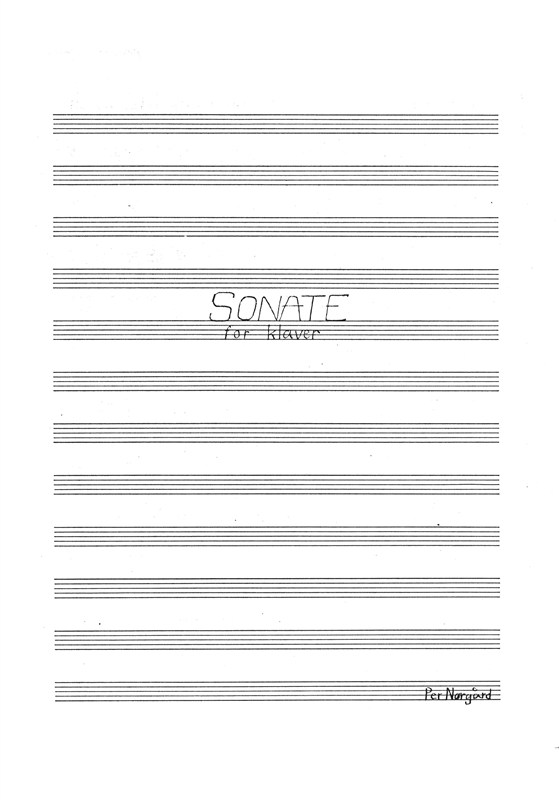 Per Nrgrd: Sonate For Klaver 1949-50 (piano)