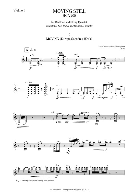 Pelle Gudmundsen-Holmgreen: Moving Still (Score)