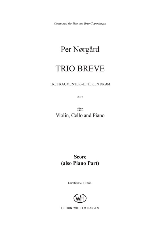Per Nørgård: Trio Breve (Score and parts)