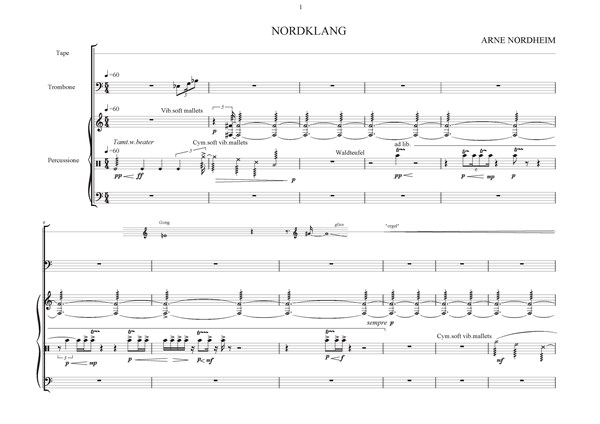 Arne Nordheim: Nordklang (player's score)