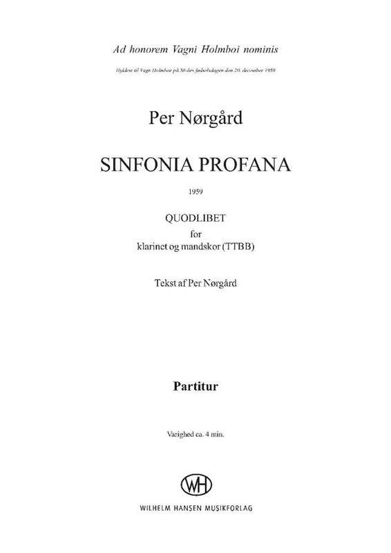 Per Nrgrd: Sinfonia Profana - Quodlibet (Score)