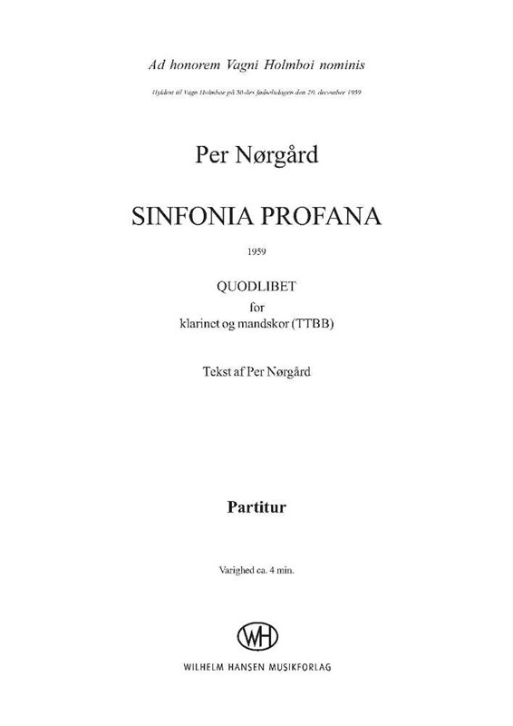 Per Nørgård: Sinfonia Profana - Quodlibet (Score)