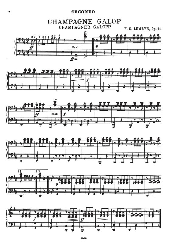 H. C. Lumbye: Champagne Galop (Piano 4ms)