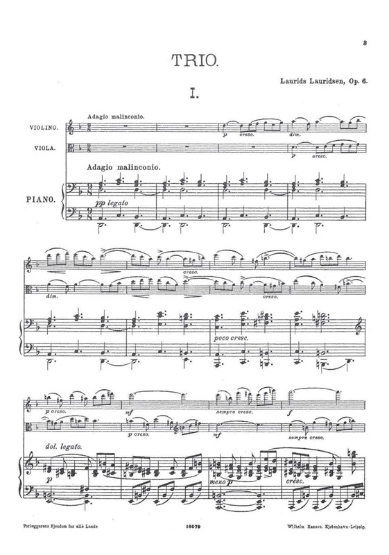 Laurids Lauridsen: Trio Op.6 (Score and parts)