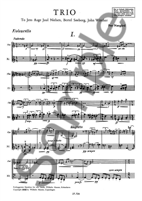 Per Nrgrd: Trio Op.15 (Score And Parts)