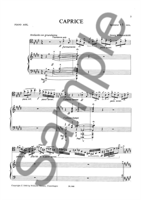 Georg Wilkenschildt: Caprice For Trombone And Piano