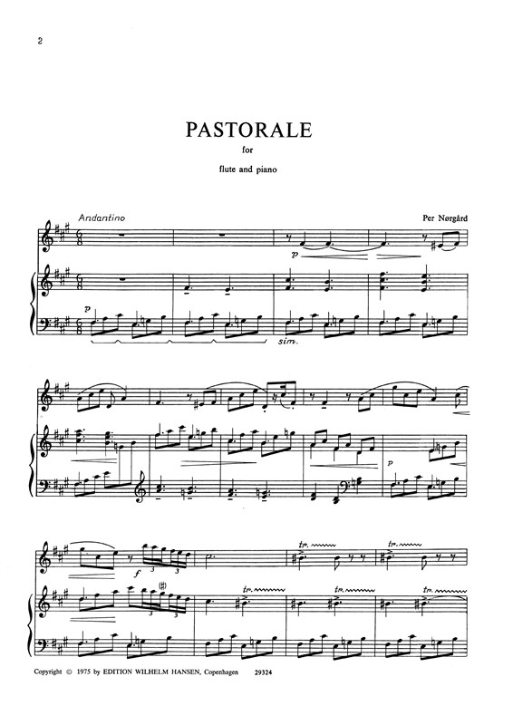 Per Nrgrd: Pastoral For Flute And Piano