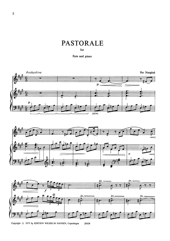 Per Nørgård: Pastoral For Flute And Piano