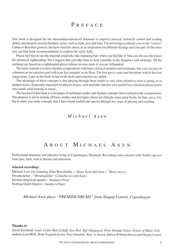 Michael Axen: Contemporary Drum Compositions Rhythmic Studies Hands & Feet