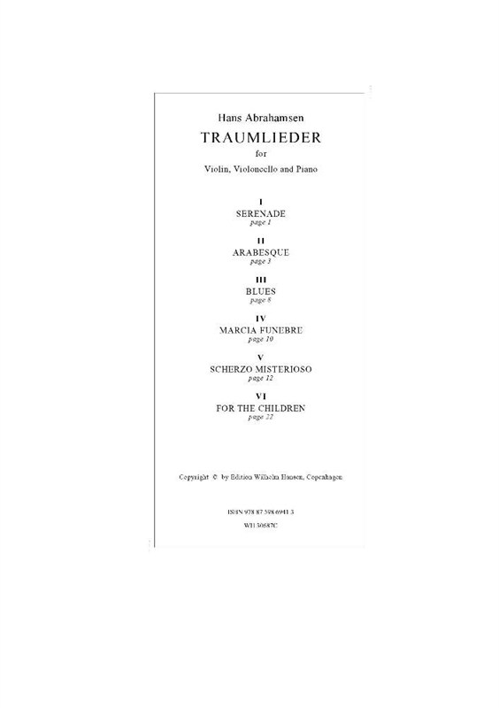 Hans Abrahamsen: Traumlieder (Score/Parts)