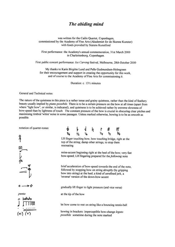 Juliana Hodkinson: The Abiding Mind for String Quartet (Study Score)