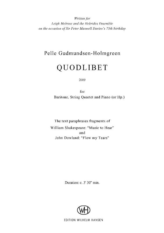 Pelle Gudmundsen-Holmgreen: Quodlibet (Score)