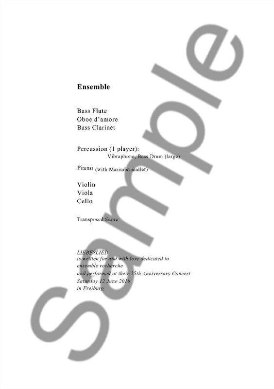 Hans Abrahamsen: Liebeslied for Ensemble (Score)