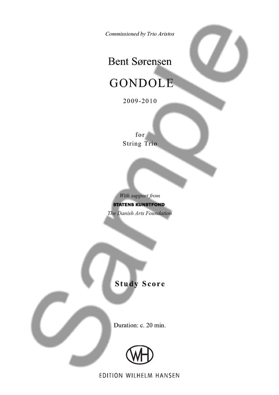 Bent Srensen: Gondole for String Trio (Study Score)
