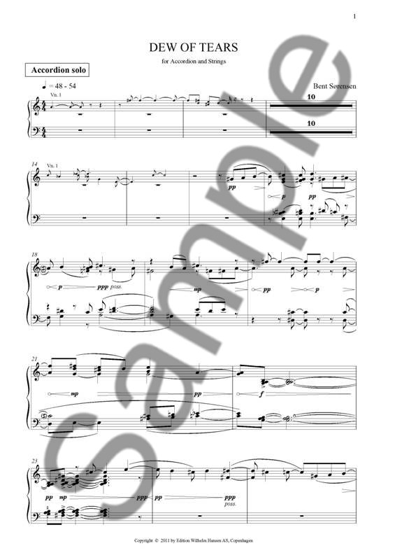 Bent Sørensen: Dew Of Tears (Accordion Solo Part)