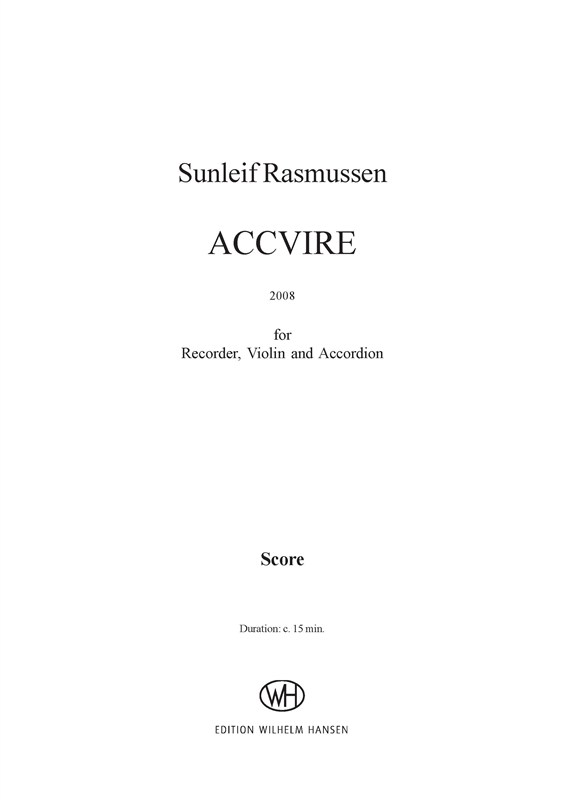 Sunleif Rasmussen: Accvire (score)