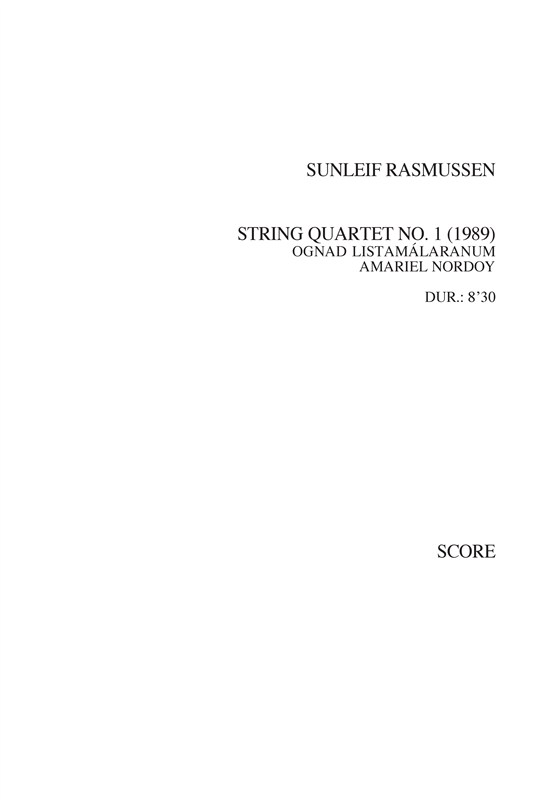 Sunleif Rasmussen: String Quartet No.1 (score)
