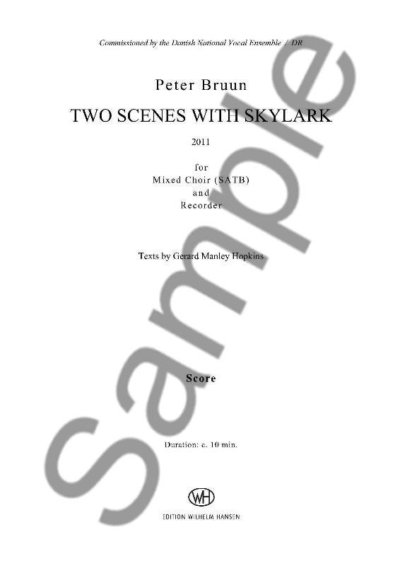Peter Bruun: Two Scenes With Skylark for Chorus and Recorder (Score)