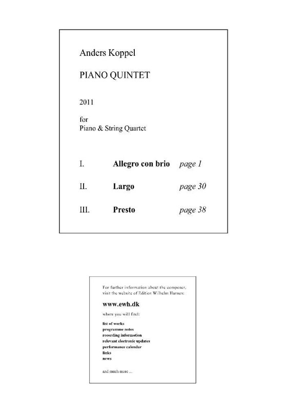 Anders Koppel: Piano Quintet