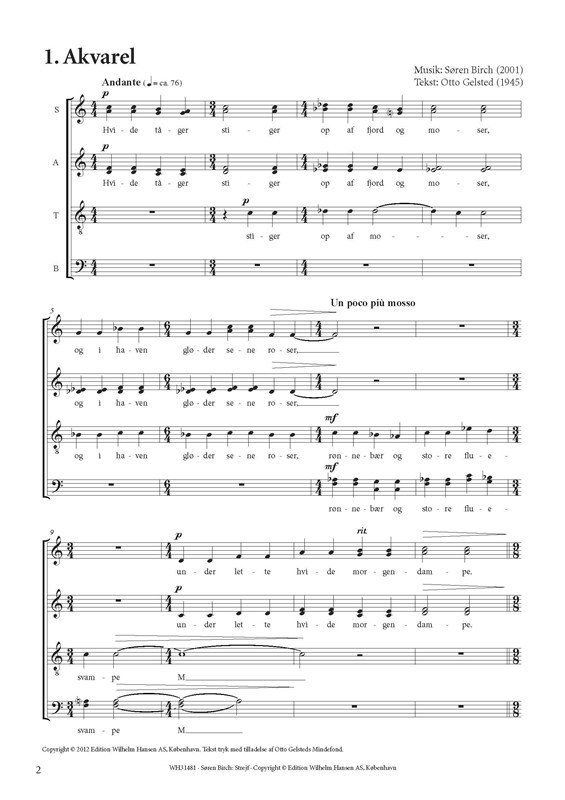 Søren Birch: Strejf (SATB)
