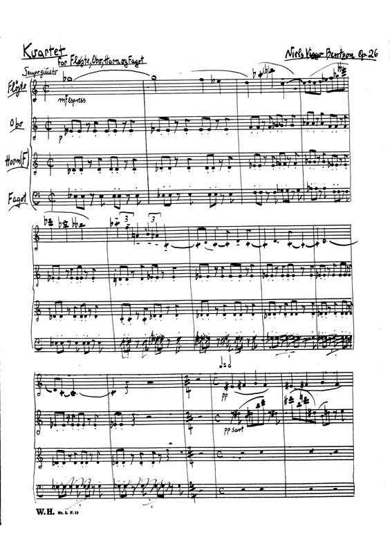 Niels Viggo Bentzon: Quartet, Opus 26 (Score)