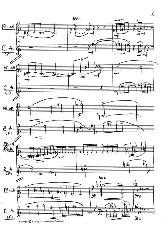 Niels Viggo Bentzon: Duettino OP.343 (Player's score)