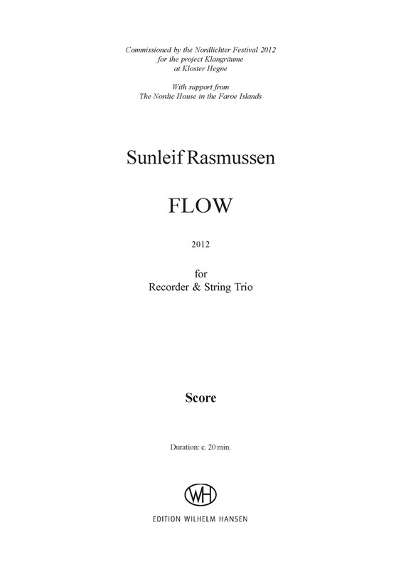Sunleif Rasmussen: Flow (Score)