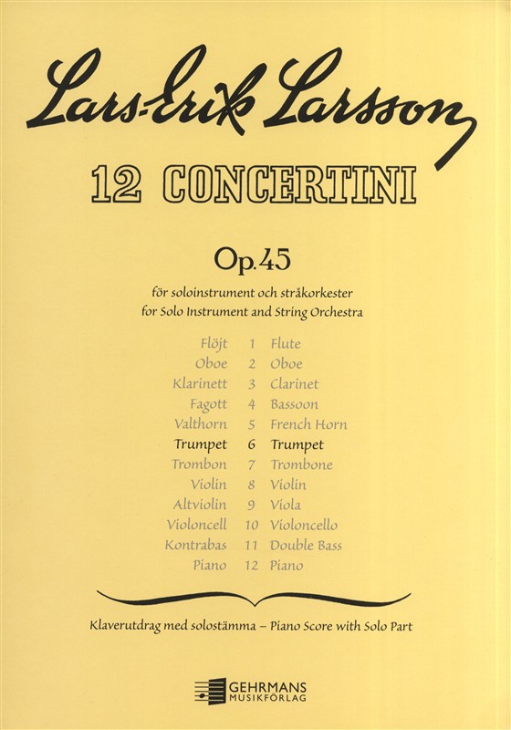Concertino fr trumpet och strkorkester Op.45 No.6