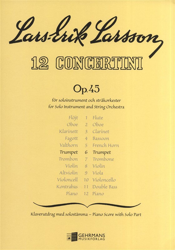 Concertino för trumpet och stråkorkester Op.45 No.6