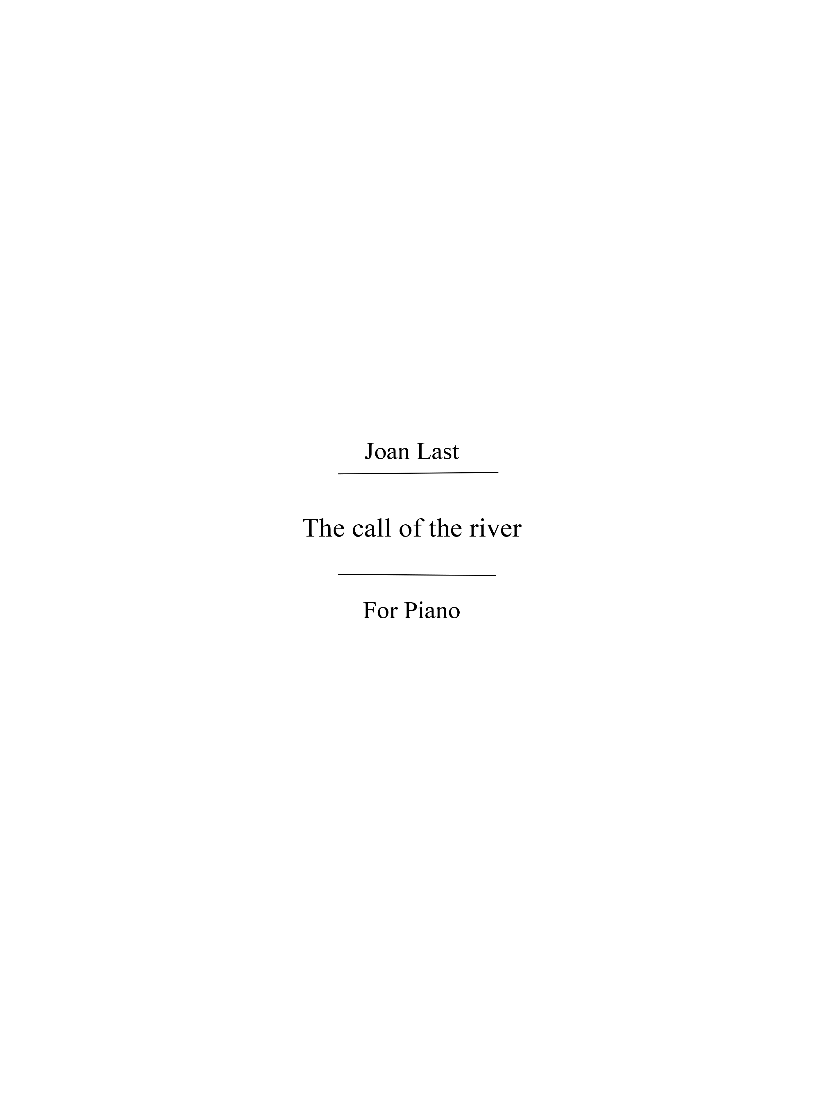 Last, J Call Of The River Pre-grade 1 Pf