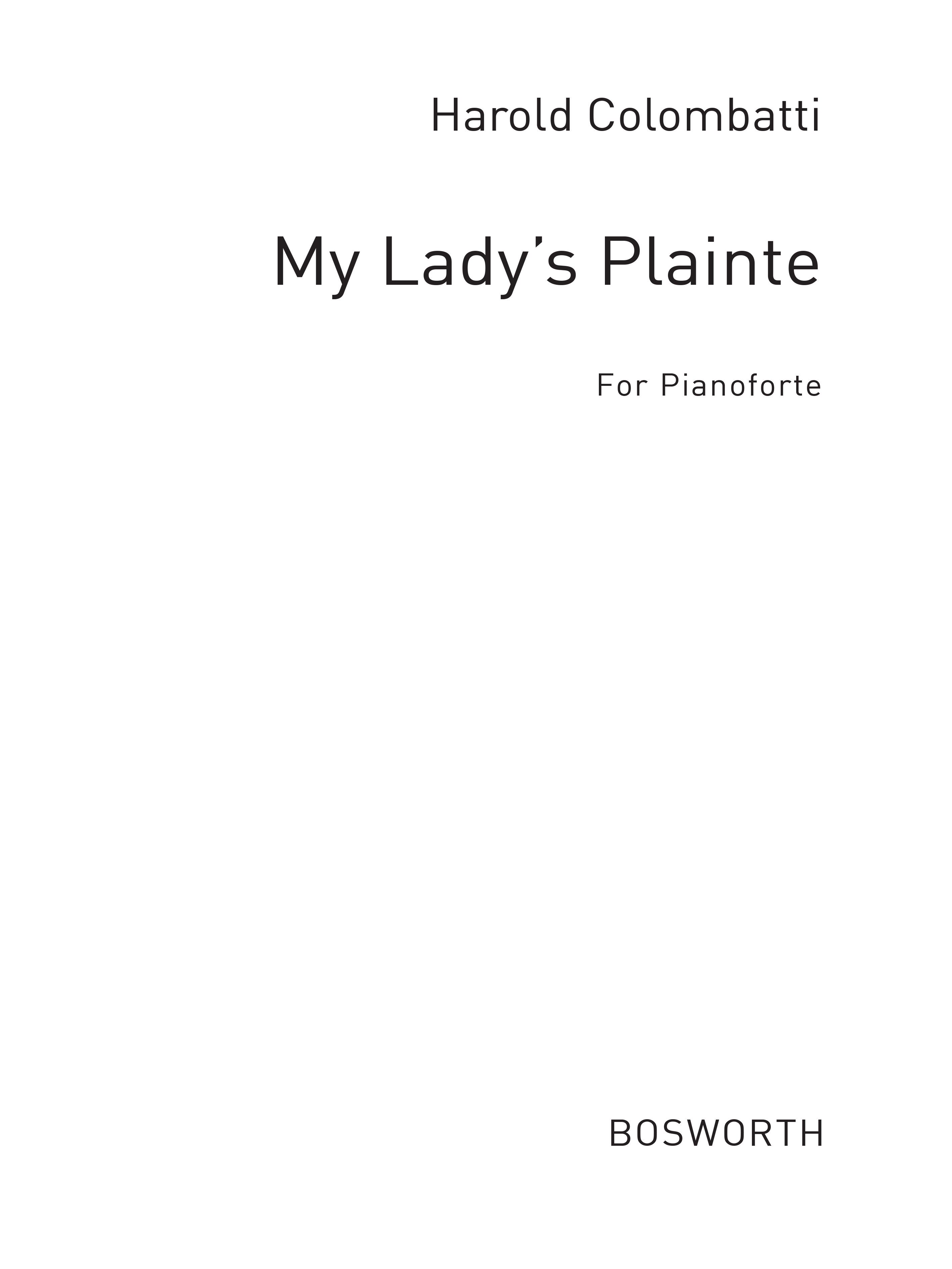 Colombatti, H: My Lady's Plainte: Pf
