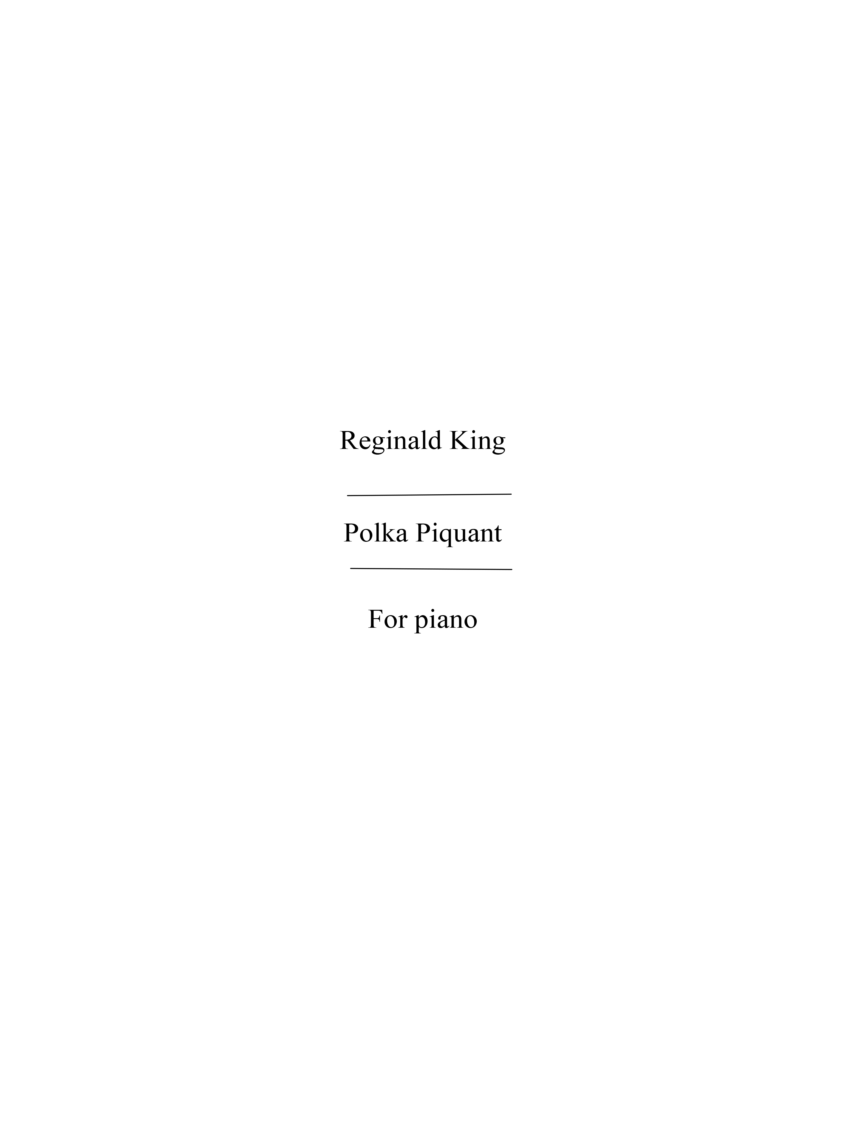 King, R: Polka Piquant: Pf