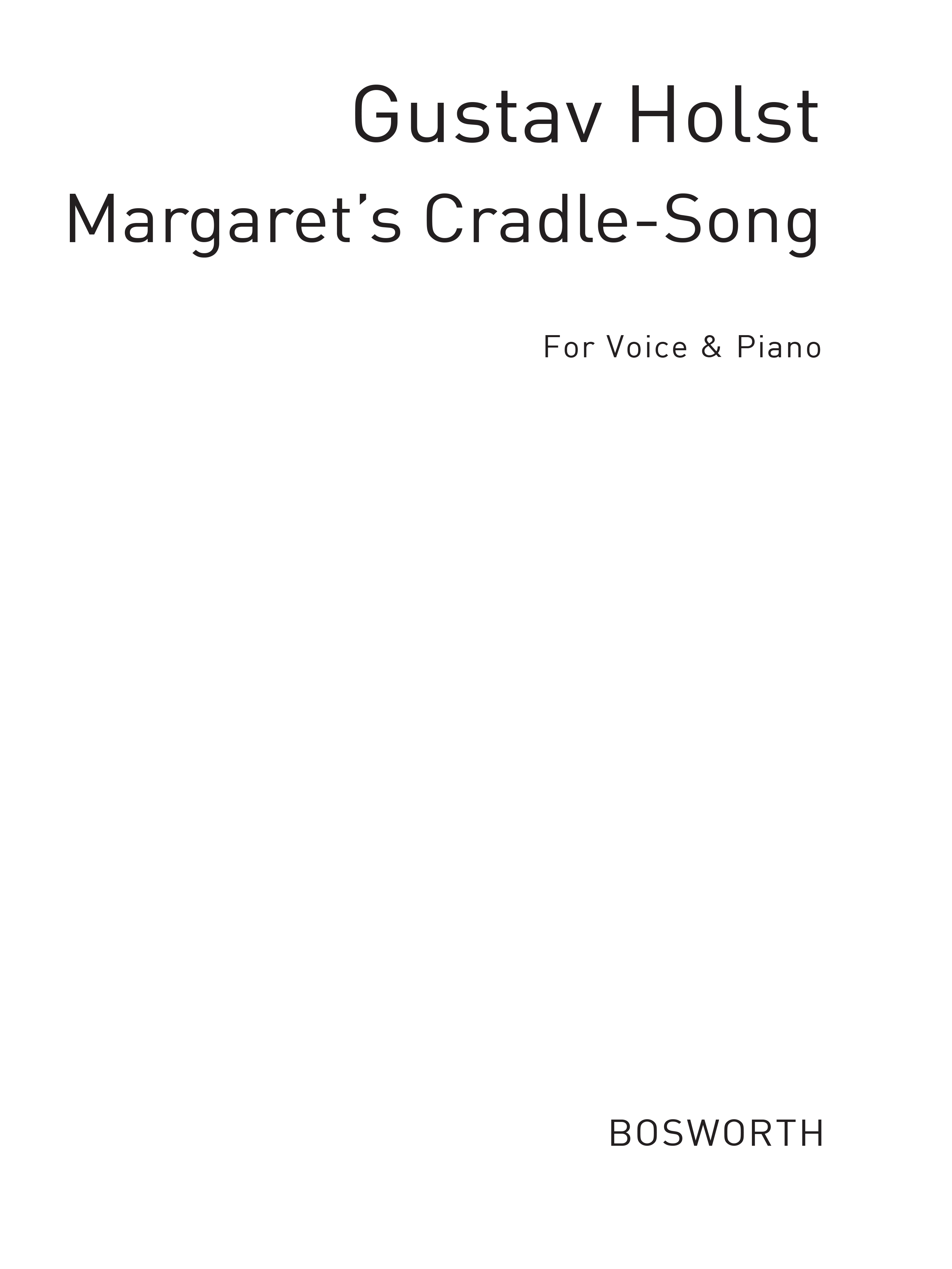 Holst, G Margrete's Cradle Song Op.4/1 F Vce/Pf