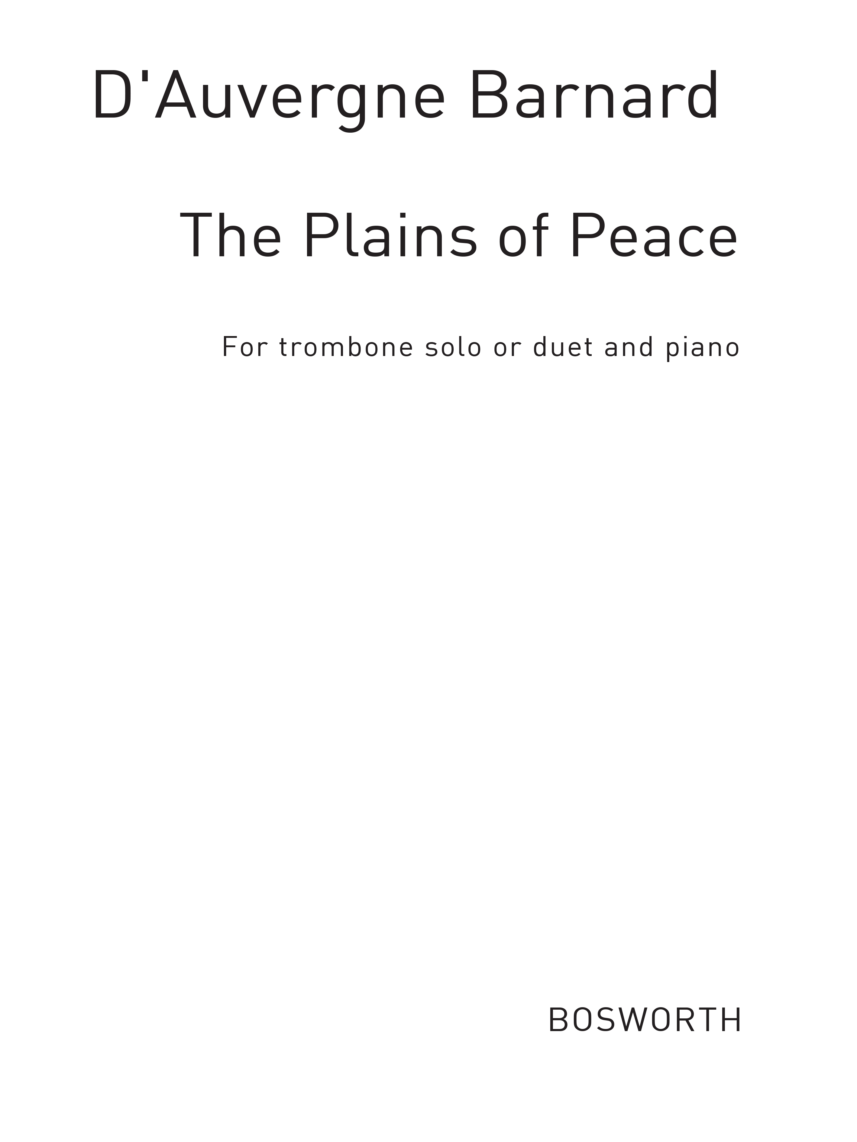 A. Barnard: Plains Of Peace for Trombone and Piano