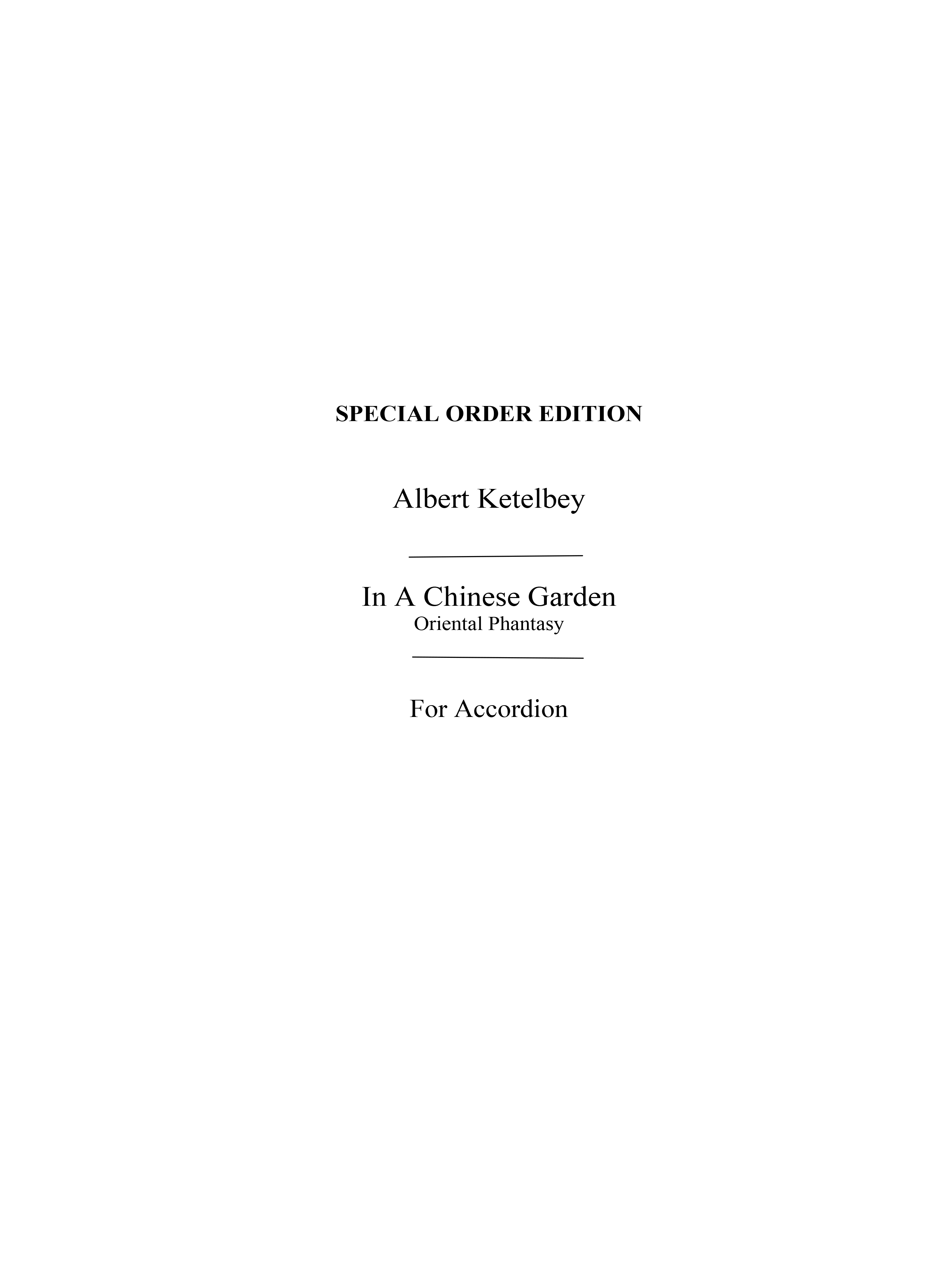 Albert Ketelbey: In A Chinese Temple Garden (Accordion Solo)