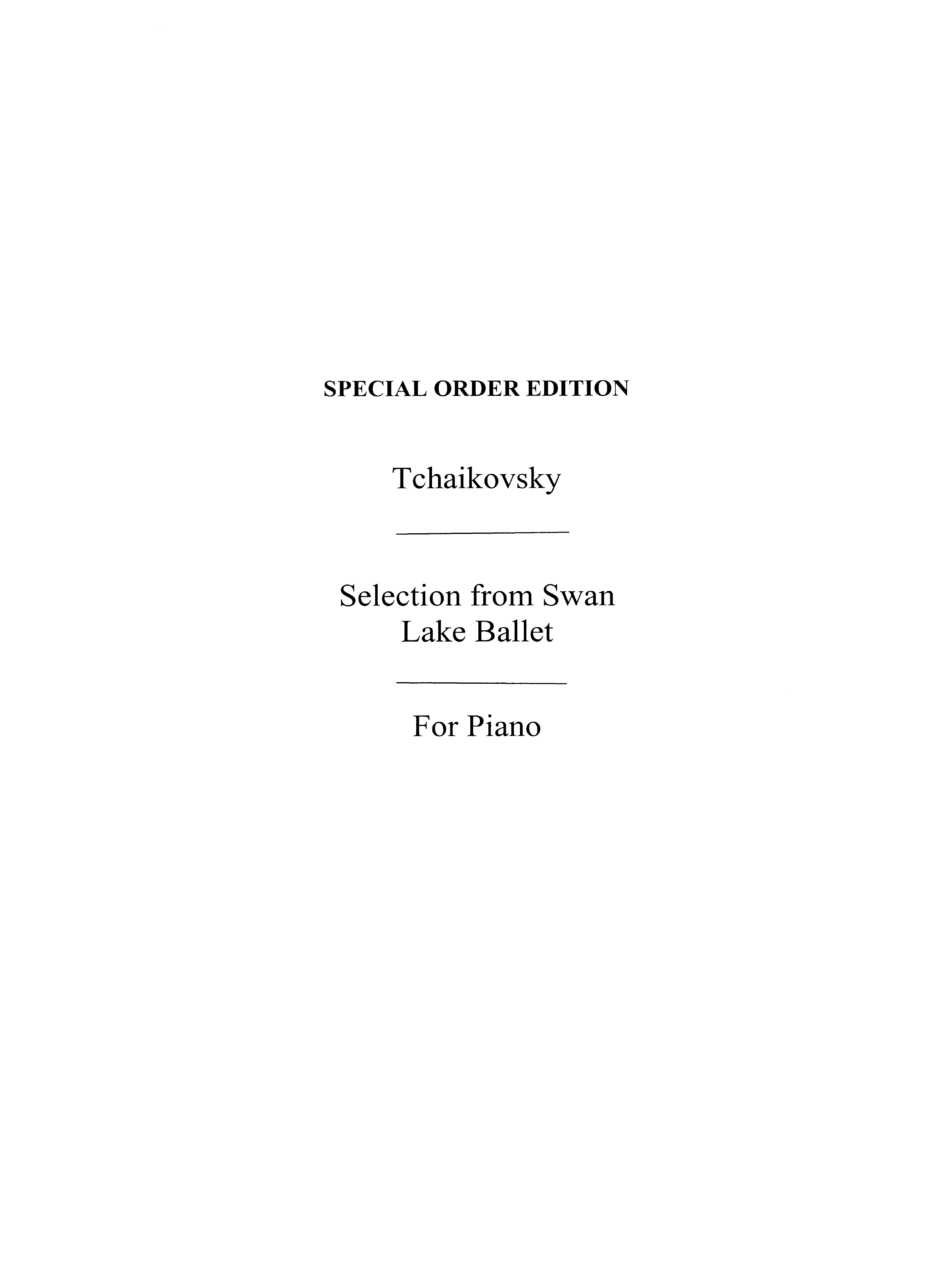 Tchaikovsky Swan Lake Ballet Selection (Charrosin) Pf