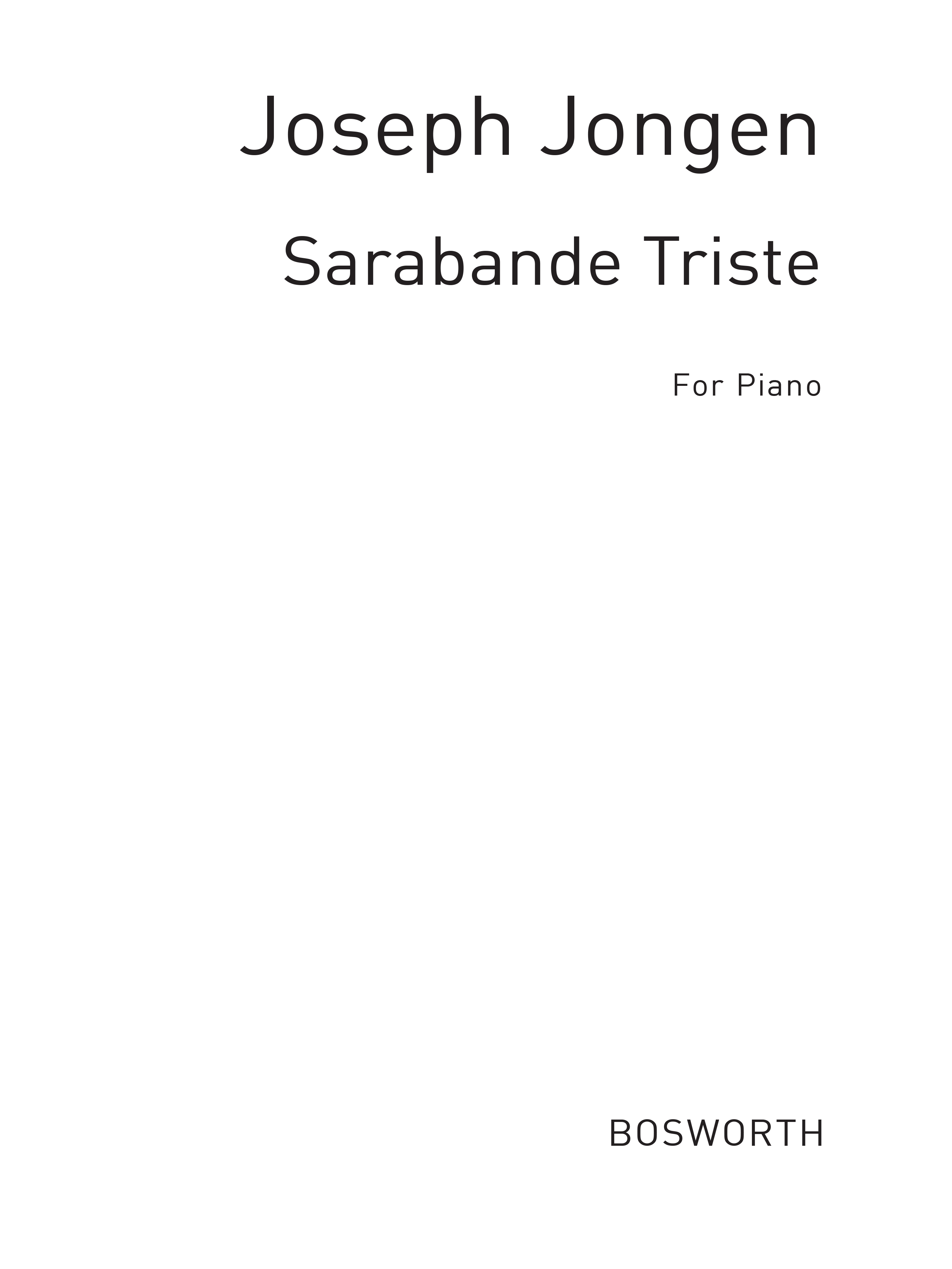 Joseph Jongen: Sarabande Triste Op. 58
