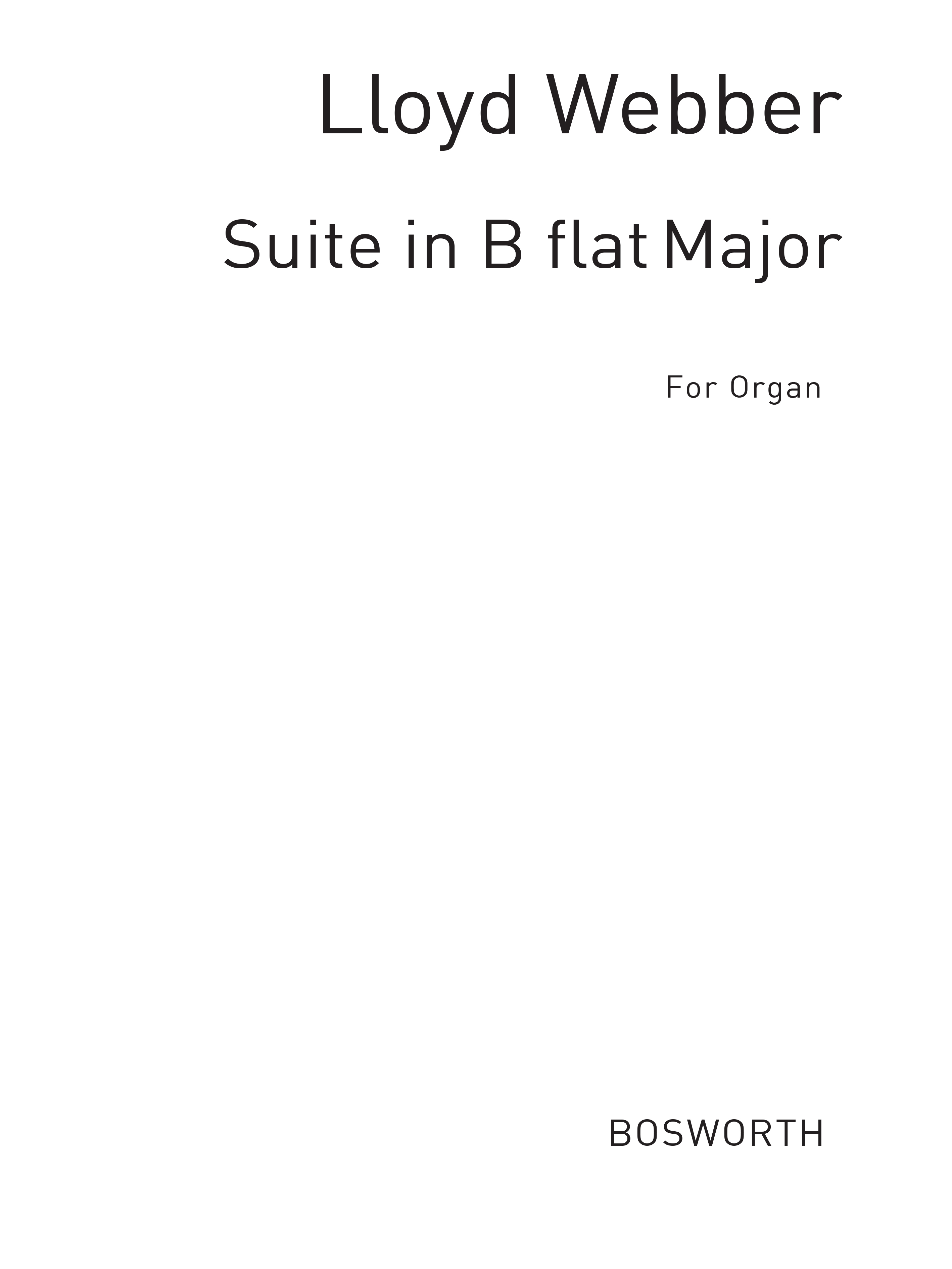 W.S. Lloyd Webber: Suite In B Flat For Organ