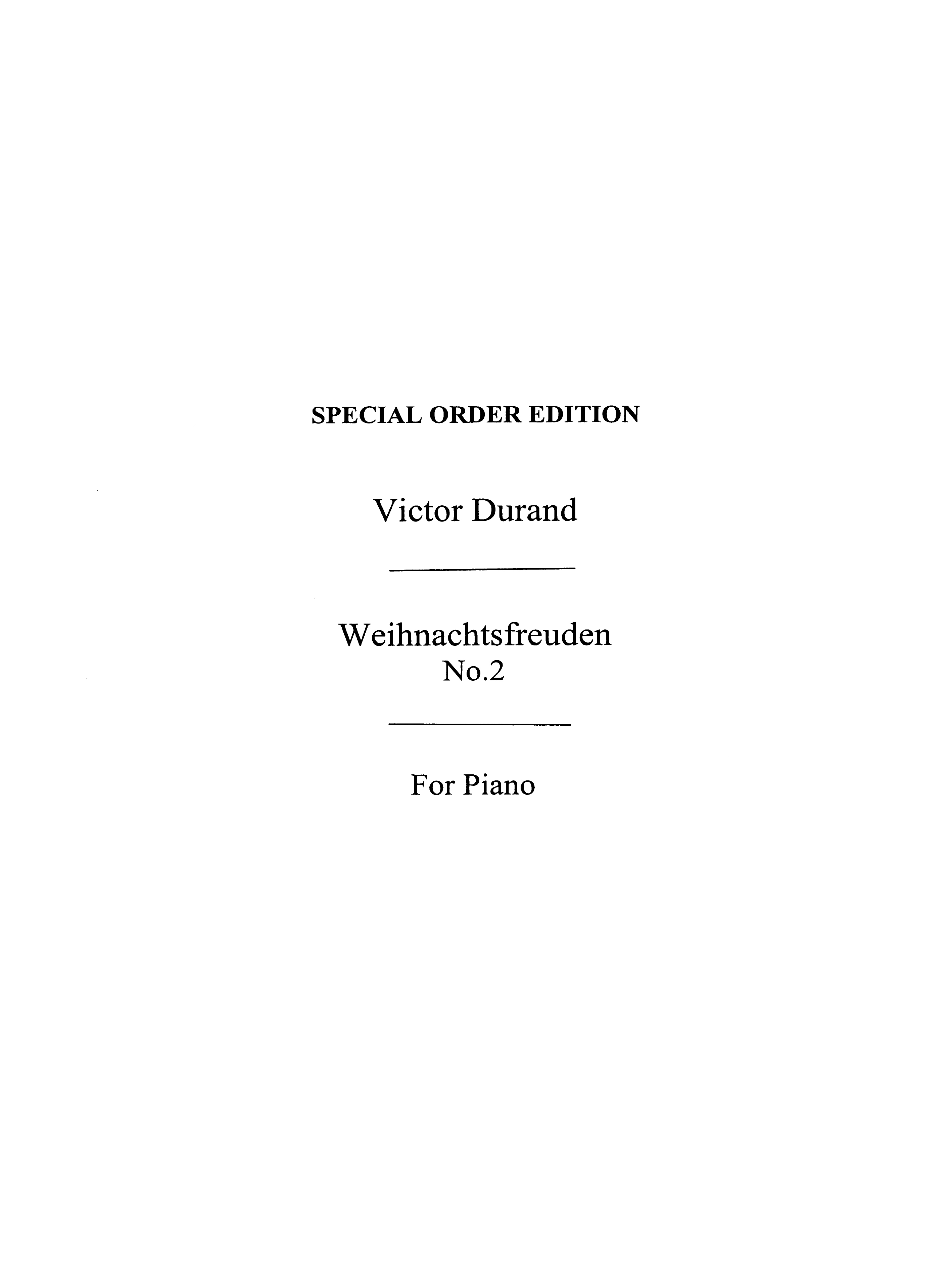 Durand, Victor Weihnachts-freuden No.2 Piano