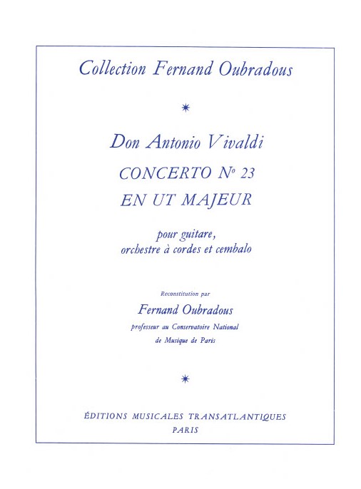 Antonio Vivaldi: Concerto N°23, En Ut Majeur