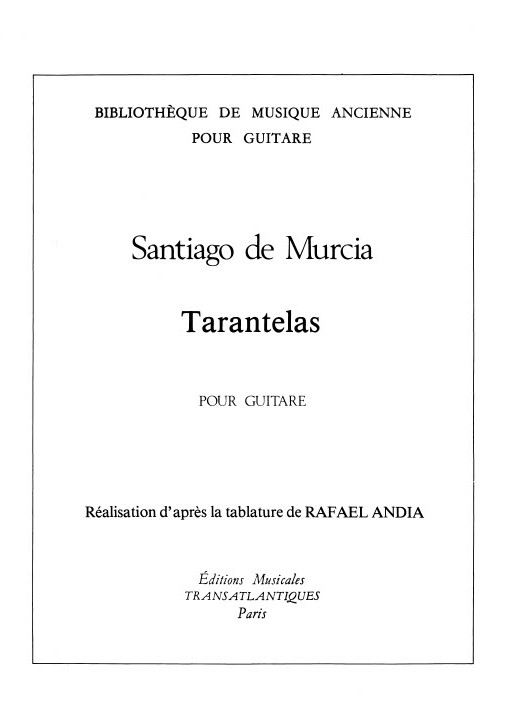 Santiago De  Murcia: Tarentelas