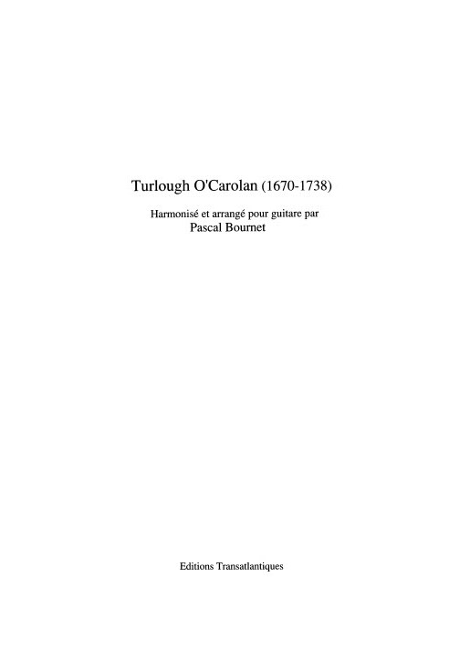 Pascal Bournet: 11 Pièces Irlandaises De Turlough O'Carolan