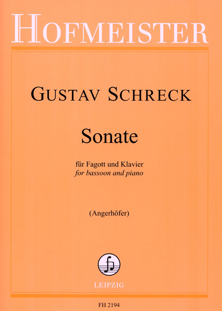 Gustav Schreck: Sonata Op.9 For Bassoon And Piano